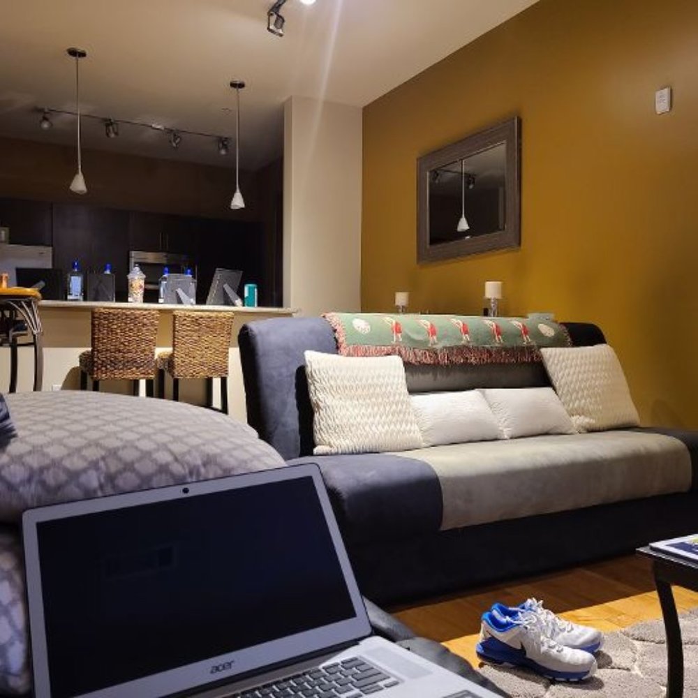 Leather Sectional Couch  Recliners on Both Sides and a Futon with Storage $300